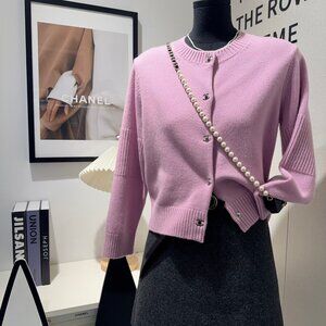Chanel Pink Cardigan Size 38